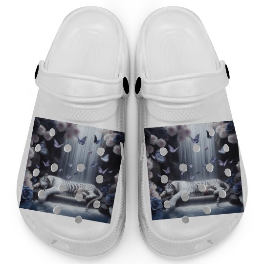 Butterfly Spirit Guardian: White Tiger & Black Ros Clogs