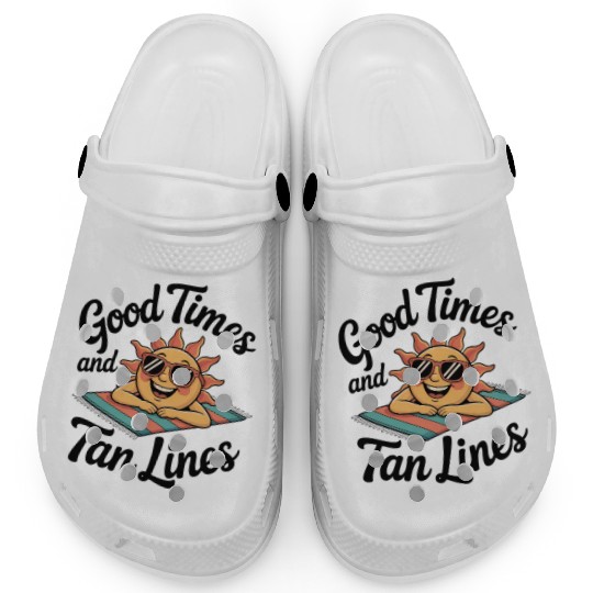 Sunshine Sunset Tan Lines Artwork Clogs