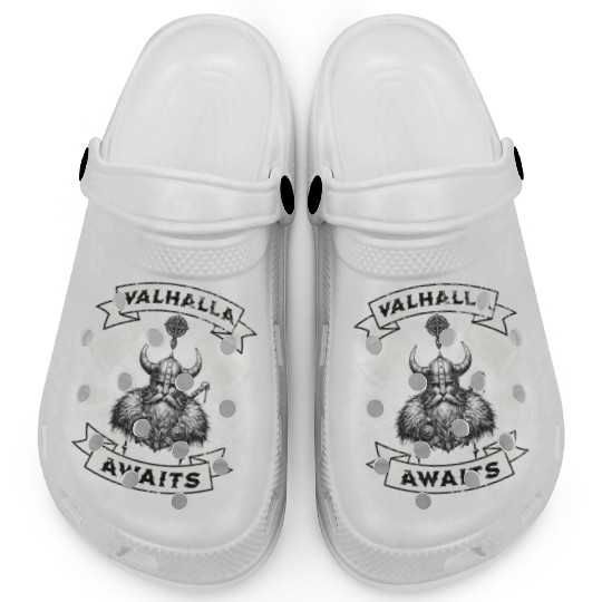 Valhalla Awaits - Viking Warrior Design Clogs