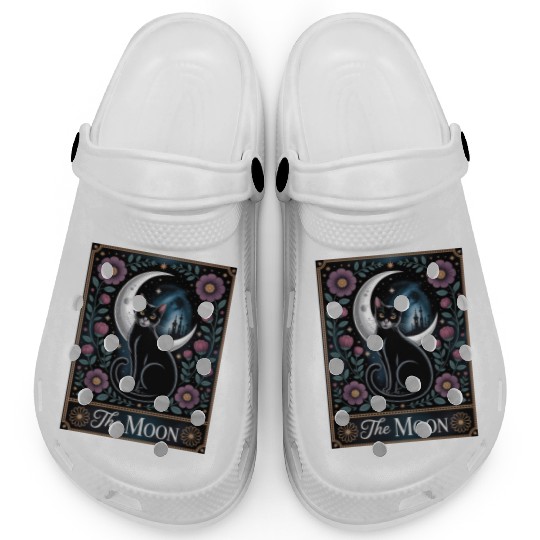 The Moon Tarot Cat Card Art Clogs