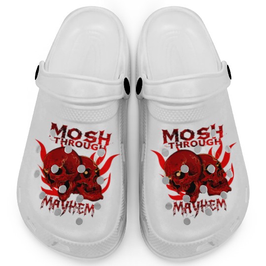 Mosh Through Mayhem Skull Design Clogs