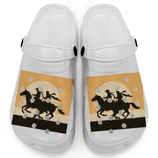 Wild West Cowboy Sunset Ride Clogs