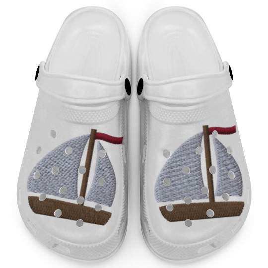 Sailboat embroidered Clogs