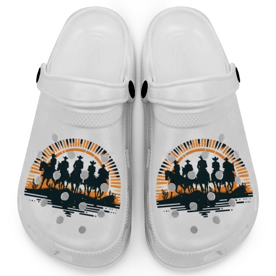 Western Cowboys at Sunset Clogs