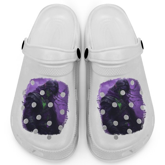 Dark Elf with Poison Magic and Purple Shadow Power Clogs