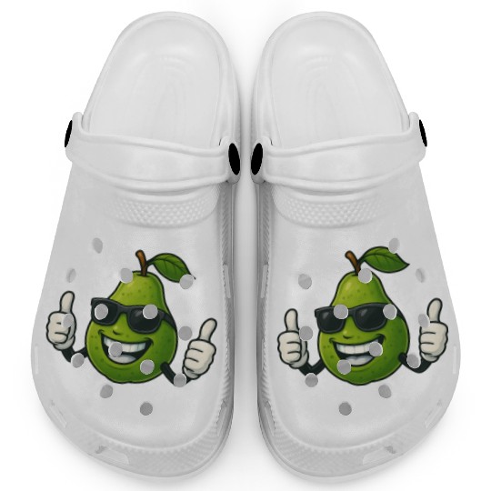Cute cartoon pear guava fruit summer joy Clogs