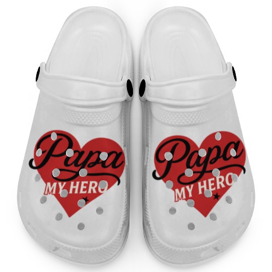 Papa My Hero - Father's Day gift - Heart Design Clogs