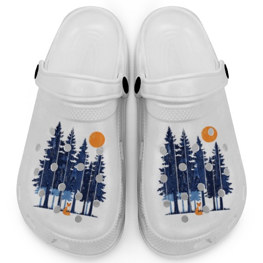 Fox in Sunset Forest Clogs