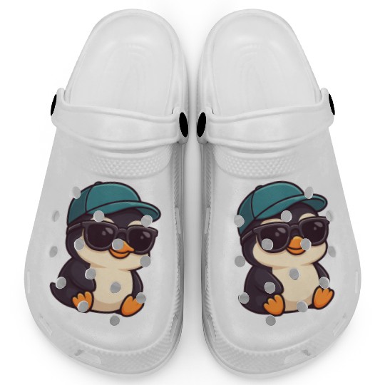 Cool penguin sunglasses summer joy laughter Clogs