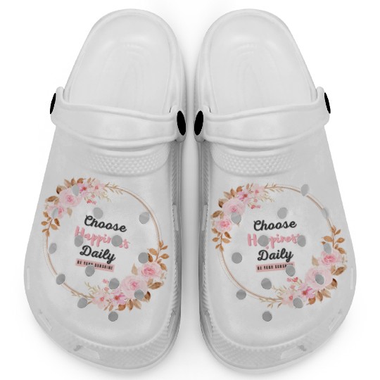 Choose Happiness Floral Frame - Bloom With Joy Clogs