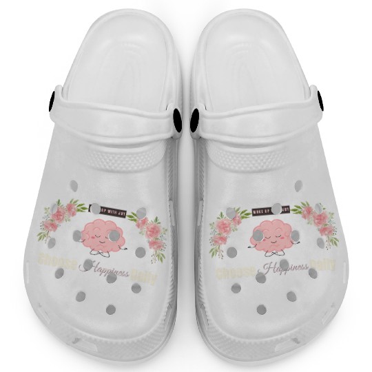 Choose Happiness Brain Design - Mental Wellness Clogs