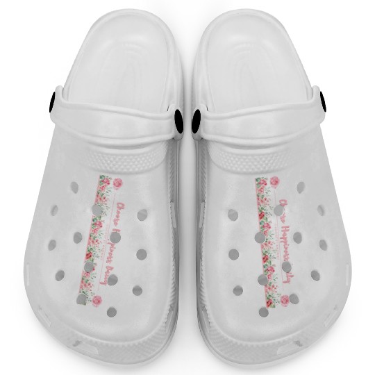 Choose Happiness Quote Design - Vertical Floral Clogs