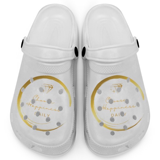 Choose Happiness Luxury Design - Gold Empowerment Clogs