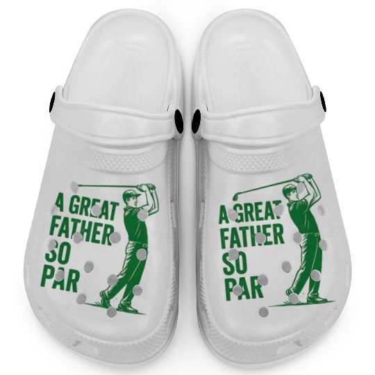 Witty Golf Dad Pun Fathers Day Themed Design Clogs