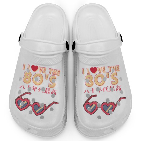 80s Retro Heart Sunglasses Clogs