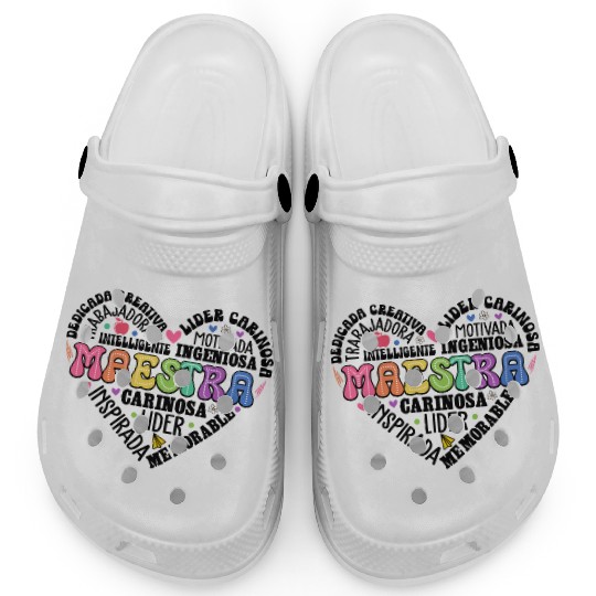Teacher Maestra Spanish Teacher Heart Clogs