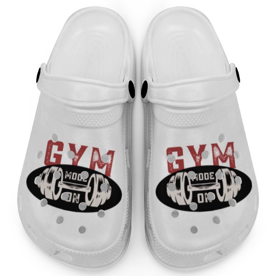 Gym Mode On Clogs – Motivational Workout Graphic T