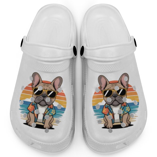 French Bulldog Summer Beach Vibe Clogs
