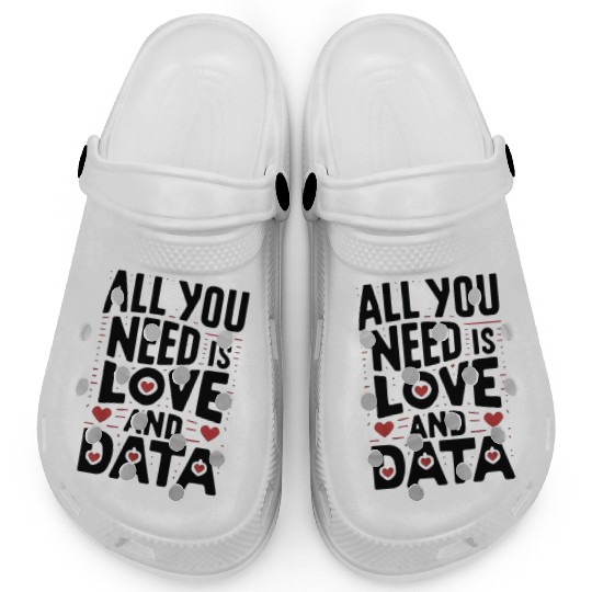 Love and Data Typography Design Clogs
