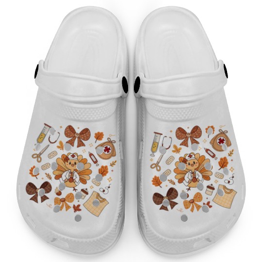 Boho Floral Nurse Thanksgiving Clogs
