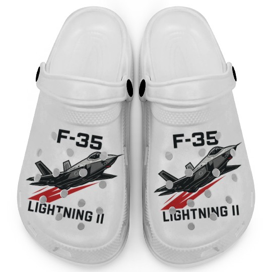 F-35 Lightning II Stealth Fighter Jet Art Clogs