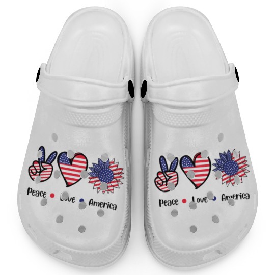 Peace Love America Clogs