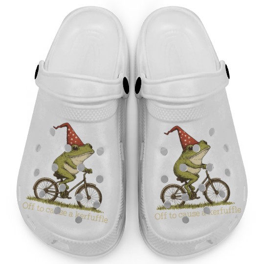 Off to Cause a Kerfuffle Frog Funny Weirdcore Clogs