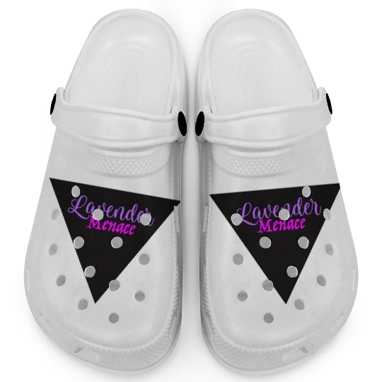 Lavender Menace Black Triangle Clogs