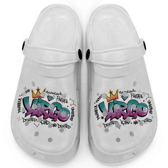 Virgo Graffiti Zodiac Art Clogs