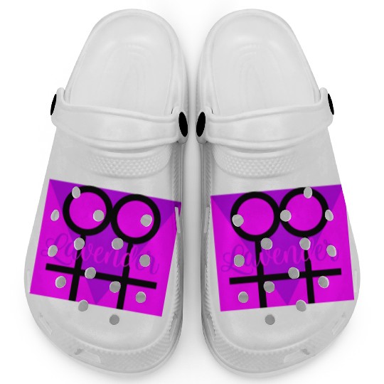 Women Symbol with Lavender Triangle Clogs