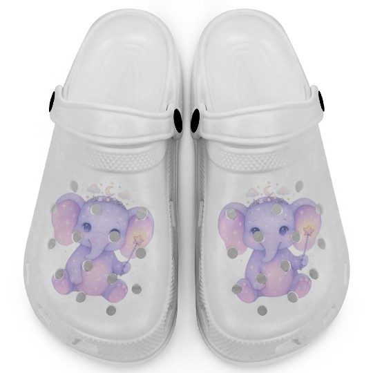 Celestial Baby Elephant Magical Nursery Girl Art Clogs