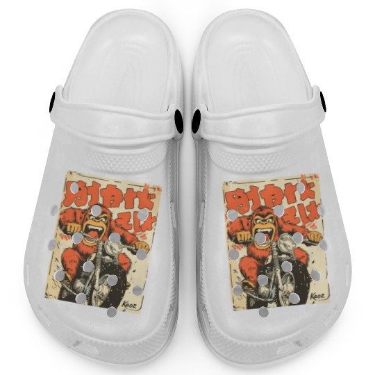Monkey Mayhem – Vintage Ape on a Motorcycle Clogs