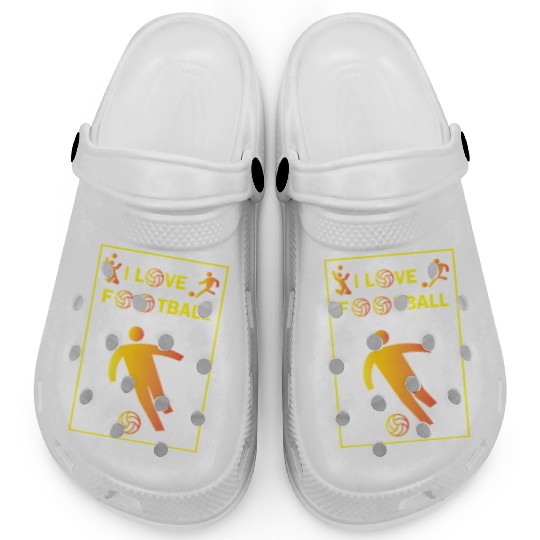 I Love Football Soccer Design Clogs