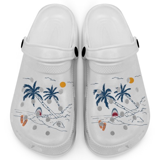 Shark Surprise Beach Vibes Clogs
