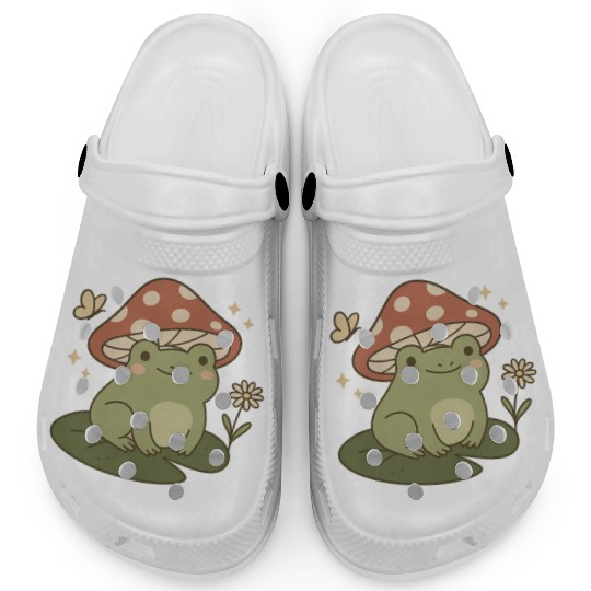 Frog Mushroom Cottagecore Clogs