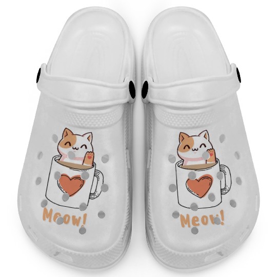 Fluffy kitty tea for women Clogs