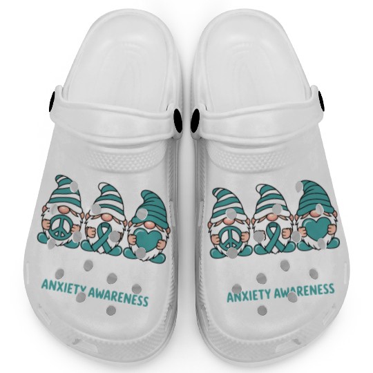 Anxiety Awareness Gnome One Fights Alone Wear Clogs