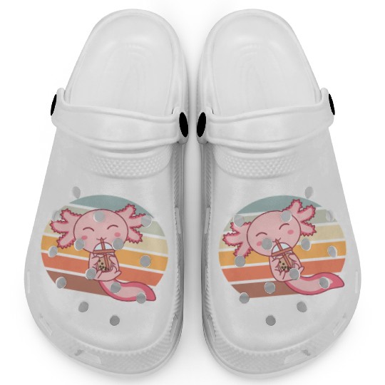 Bubble Tea Axolotl Chocolate Sweet Animals Boba Clogs