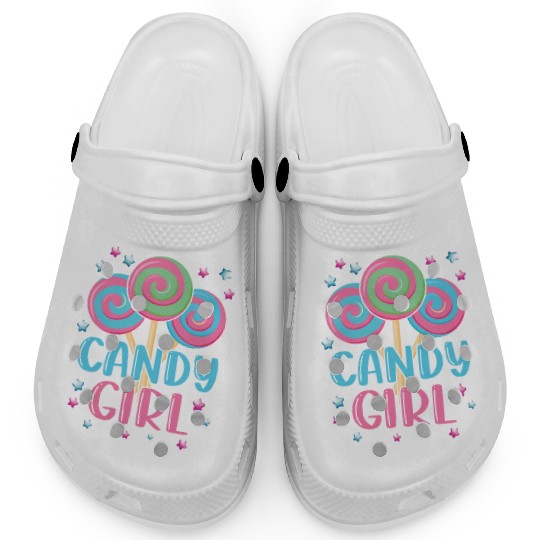 Cute Lollipop Candy Girl Design 01 Clogs
