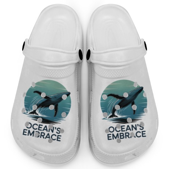 Ocean’s Embrace – Majestic Whale Retro Ocean Clogs
