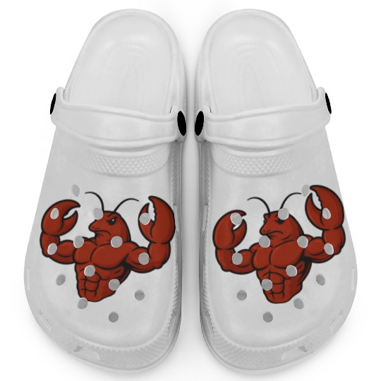 Crab lobster fitness workout cartoon strong biceps Clogs