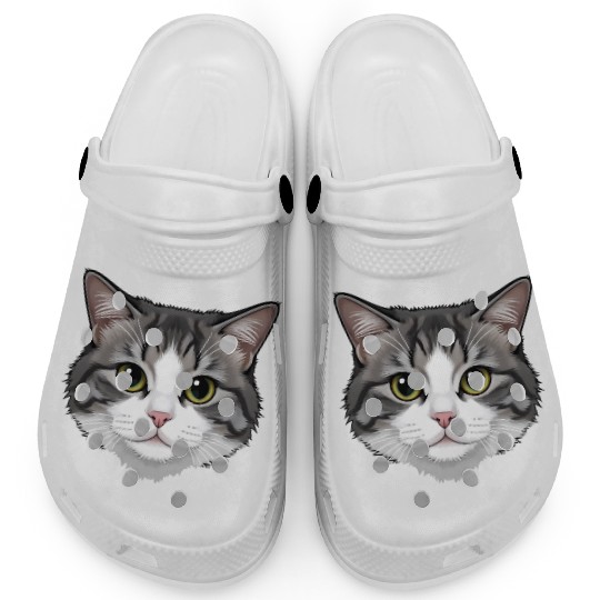 Realistic Cat Face – Feline Charm in Every Detail Clogs