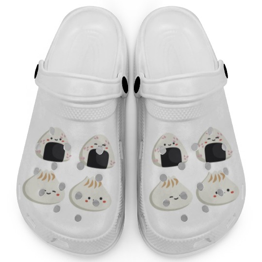 Onigiri and dumpling face character Clogs