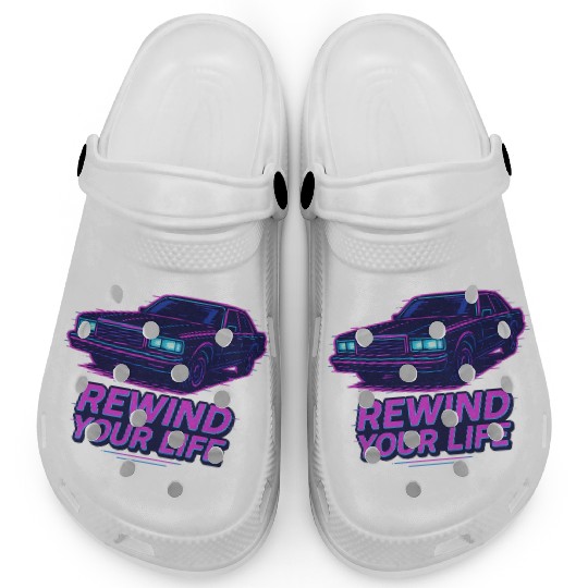 Rewind Your Life – Synthwave Car Aesthetic Clogs
