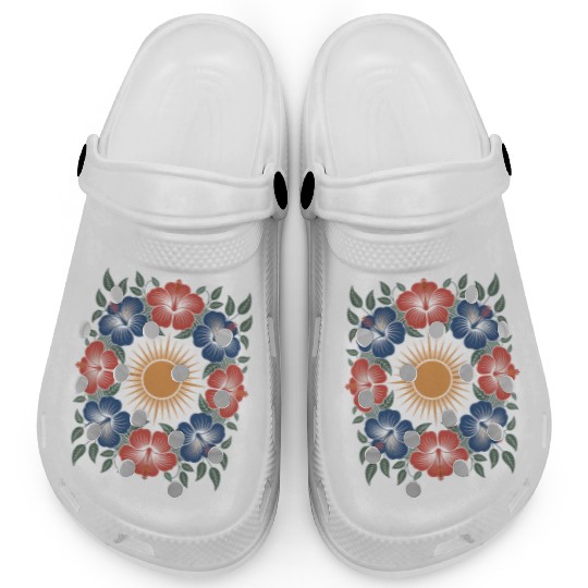 Summer Hibiscus Flower Clogs