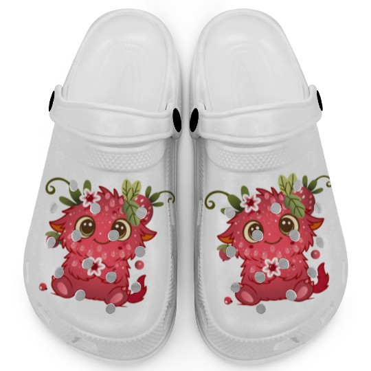 Cute Monster in Raspberry Design Clogs