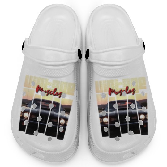 Vintage Muscle Car Sunset Poster Retro American Clogs