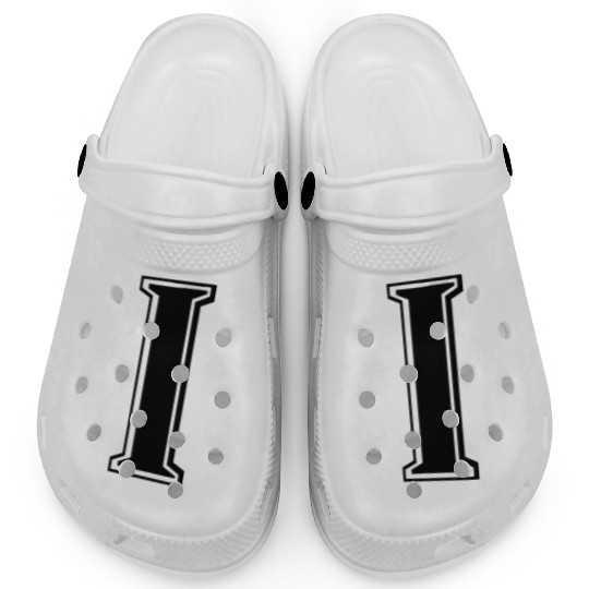 Elegant Monogram Letter I Design Clogs