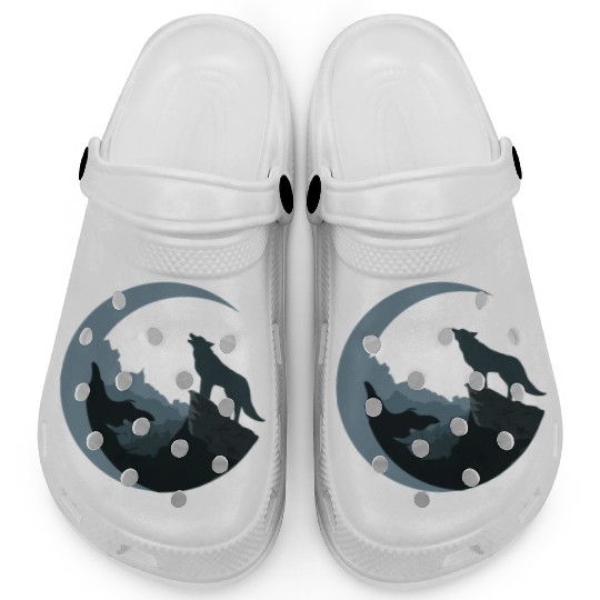 Wolf Moon Silhouette Clogs
