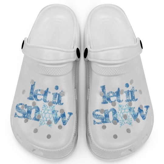 LET IT SNOW blue snowflakes winter wonderland xmas Clogs